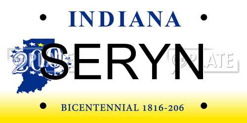 SERYN Indiana License Plate