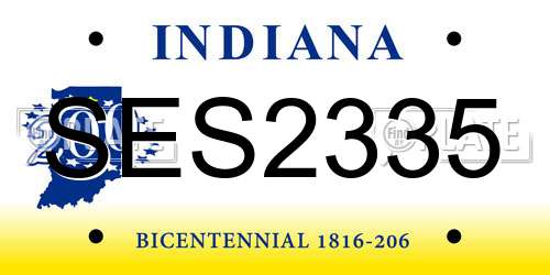 SES2335 Indiana License Plate