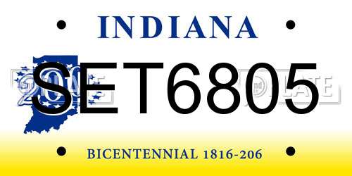 SET6805 Indiana License Plate