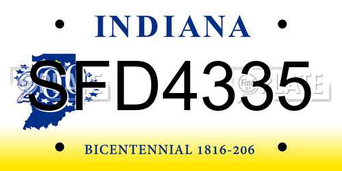 SFD4335 Indiana License Plate