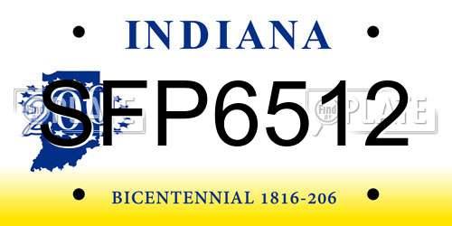 SFP6512 Indiana License Plate