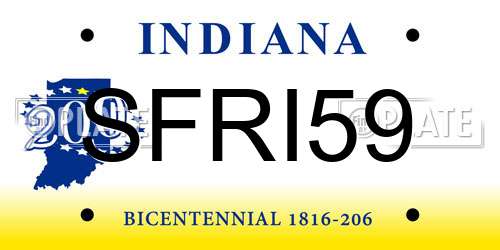 SFRI59 Indiana License Plate