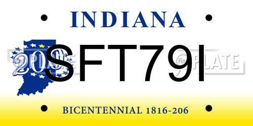 SFT79I Indiana License Plate
