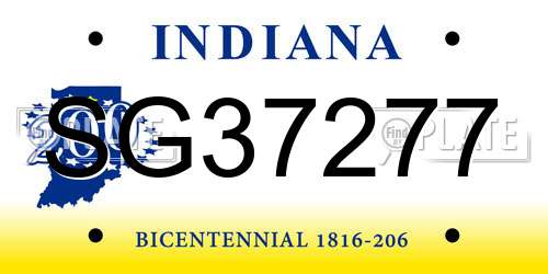 SG37277 Indiana License Plate