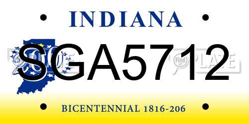SGA5712 Indiana License Plate