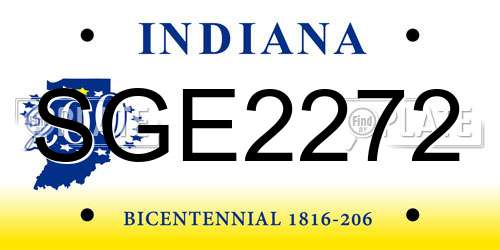 SGE2272 Indiana License Plate