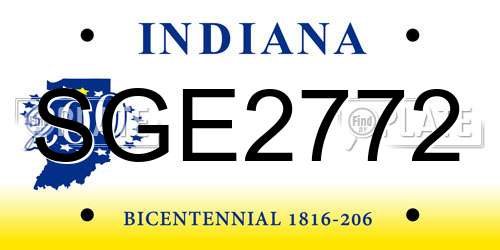 SGE2772 Indiana License Plate