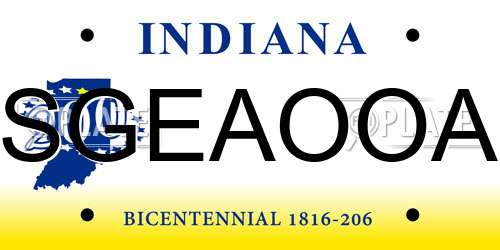 SGEAOOA Indiana License Plate