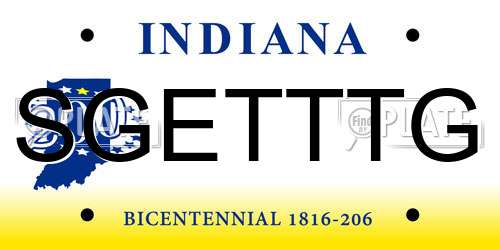 SGETTTG Indiana License Plate