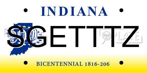 SGETTTZ Indiana License Plate