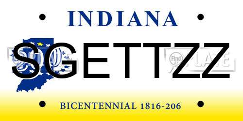 SGETTZZ Indiana License Plate