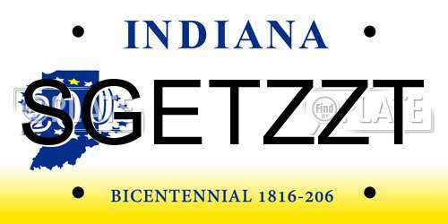 SGETZZT Indiana License Plate