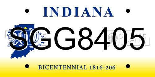 SGG8405 Indiana License Plate