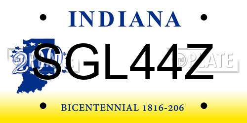SGL44Z Indiana License Plate