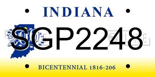 SGP2248 Indiana License Plate