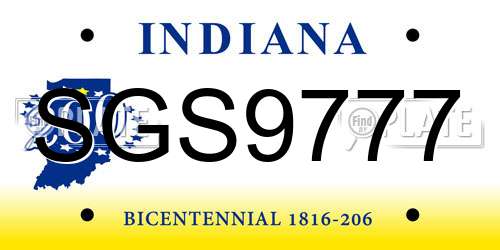 SGS9777 Indiana License Plate