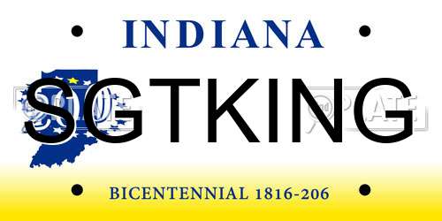 SGTKING Indiana License Plate