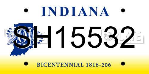 SH15532 Indiana License Plate