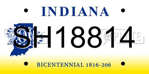 SH18814 Indiana License Plate