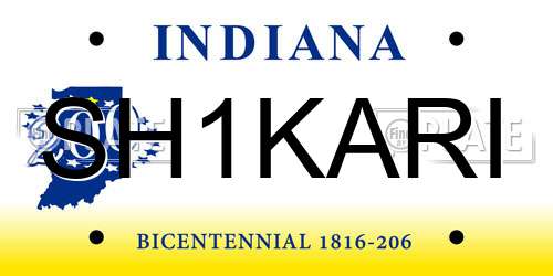 SH1KARI Indiana License Plate