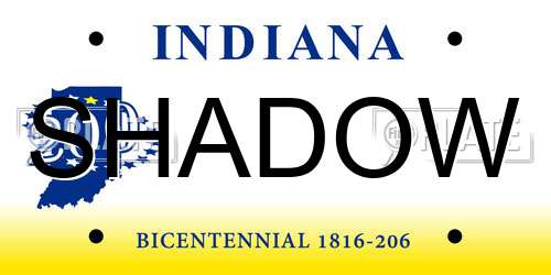 SHADOW Indiana License Plate