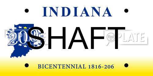 SHAFT Indiana License Plate