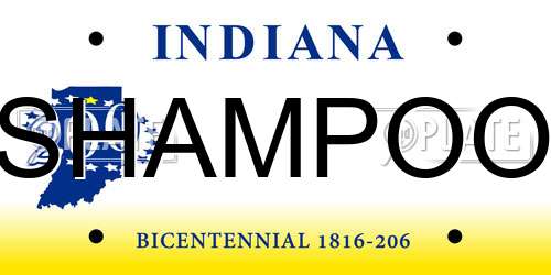 SHAMPOO Indiana License Plate