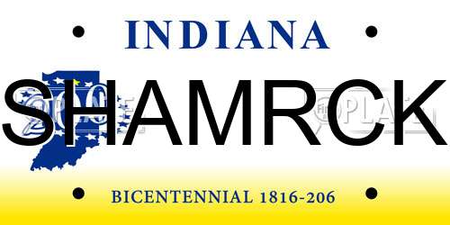 SHAMRCK Indiana License Plate