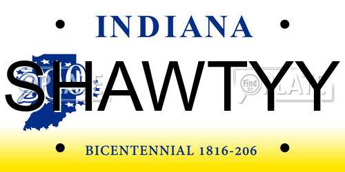 SHAWTYY Indiana License Plate