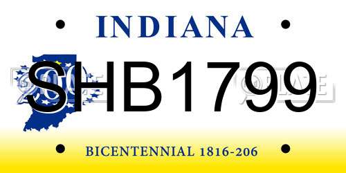 SHB1799 Indiana License Plate