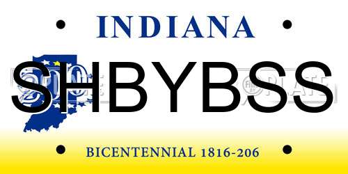 SHBYBSS Indiana License Plate