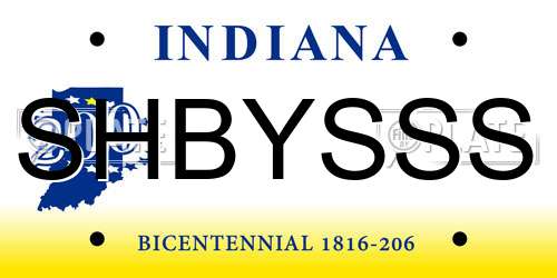 SHBYSSS Indiana License Plate