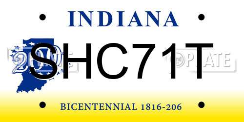 SHC71T Indiana License Plate