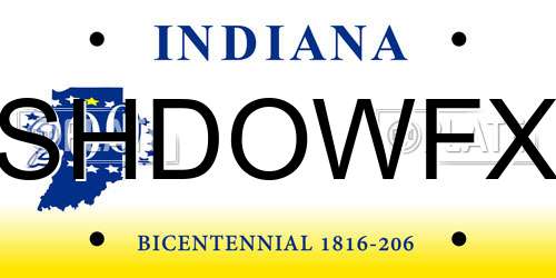 SHDOWFX Indiana License Plate