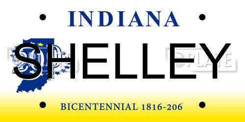SHELLEY Indiana License Plate