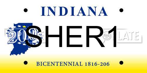 SHER1 Indiana License Plate