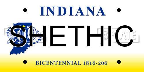SHETHIC Indiana License Plate