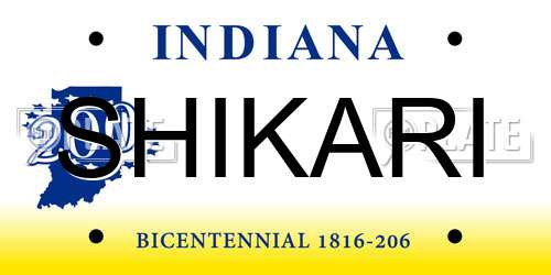 SHIKARI Indiana License Plate