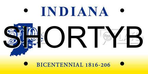 SHORTYB Indiana License Plate