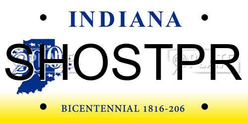 SHOSTPR Indiana License Plate