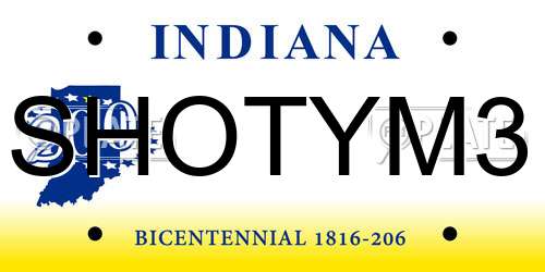 SHOTYM3 Indiana License Plate