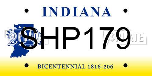 SHP179 Indiana License Plate