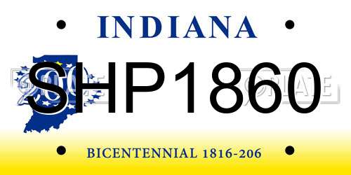 SHP1860 Indiana License Plate