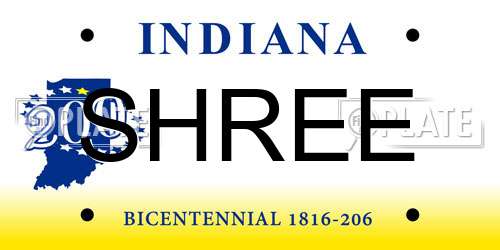 SHREE Indiana License Plate