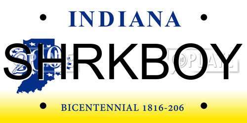 SHRKBOY Indiana License Plate