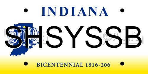 SHSYSSB Indiana License Plate