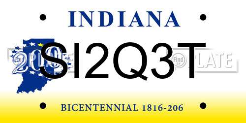 SI2Q3T Indiana License Plate