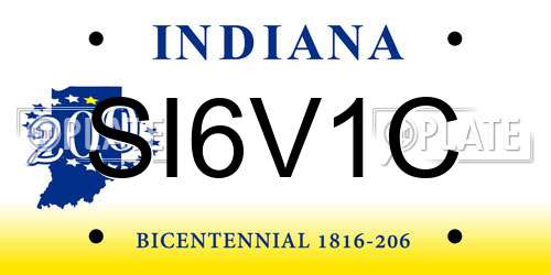 SI6V1C Indiana License Plate