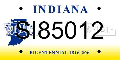 SI85012 Indiana License Plate