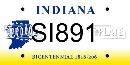 SI891 Indiana License Plate